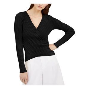 INC Womens Surplice Textured Blouse